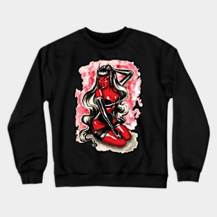 Red Devil Watercolor Crewneck Sweatshirt